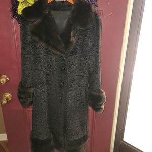 60’s vintage faux fur coat large